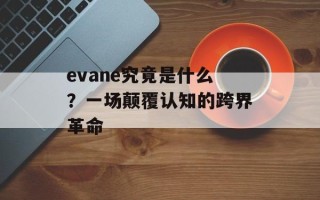 evane究竟是什么？一场颠覆认知的跨界革命