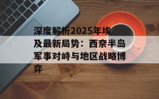 深度解析2025年埃及最新局势：西奈半岛军事对峙与地区战略博弈