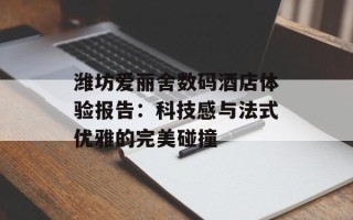 潍坊爱丽舍数码酒店体验报告：科技感与法式优雅的完美碰撞