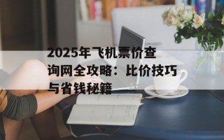 2025年飞机票价查询网全攻略：比价技巧与省钱秘籍
