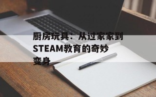 厨房玩具：从过家家到STEAM教育的奇妙变身