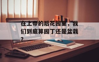 在上帝的后花园里，我们到底算园丁还是盆栽？