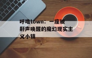 呼噜town：一座被鼾声唤醒的魔幻现实主义小镇