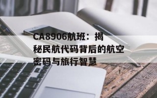 CA8906航班：揭秘民航代码背后的航空密码与旅行智慧