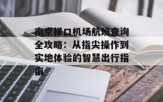 南京禄口机场航班查询全攻略：从指尖操作到实地体验的智慧出行指南